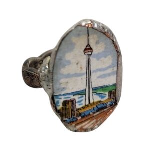 Upcycled Souvenir Collectible CN Tower La Tour Canada Spoon Ring